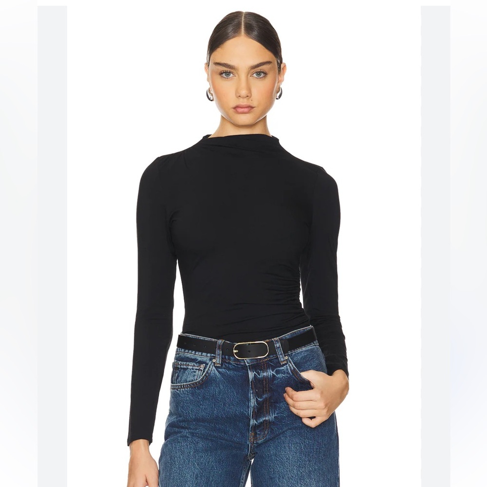 Miscreants Mock Neck Long Sleeve Top in Black‎ Onyx NWT Size 8
